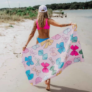 Girly Bows Cute Beach Towel