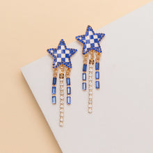 Checkered Star Game Day Earrings