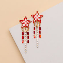 Checkered Star Game Day Earrings