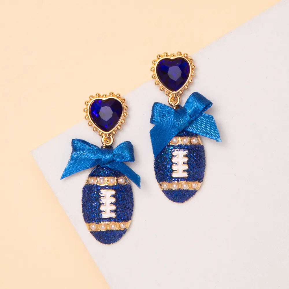 Football Ribbon Game Day Earrings