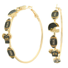 Game Day Enamel Football Hoop Earrings