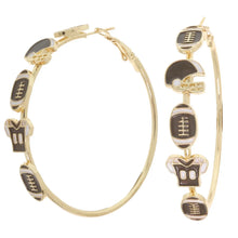 Game Day Enamel Football Hoop Earrings