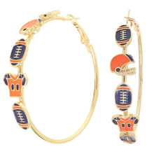 Game Day Enamel Football Hoop Earrings