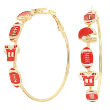 Game Day Enamel Football Hoop Earrings