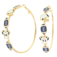 Game Day Enamel Football Hoop Earrings