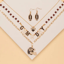Game Day Football Heart Necklace Earring Set