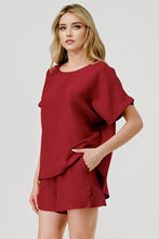 Kick-Off 2 Pc Game Day Top and Shorts Set Burgundy