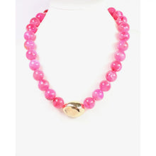 Brooklyn Bold Stone Necklace Fuchsia