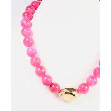 Brooklyn Bold Stone Necklace Fuchsia