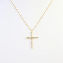 Cz Cross Necklace Gold