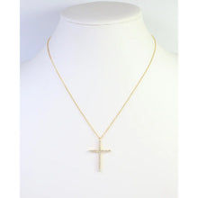 Cz Cross Necklace Gold