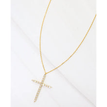 Cz Cross Necklace Gold