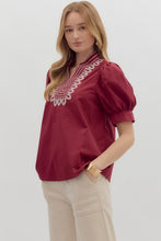 Burgundy top