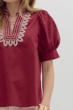 Burgundy top