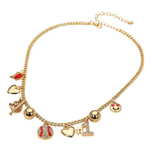 Number One Baseball Charm Station Necklace