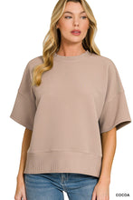 Ribbed Round Neck Waist Banded Tee Shirts