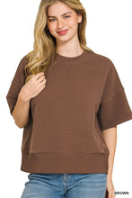 Ribbed Round Neck Waist Banded Tee Shirts