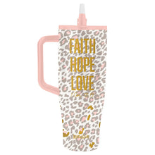 40oz Stainless Steel Mug with Handle Fhl Leopard