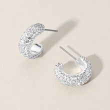 18K Gold Dipped Bling Stone Studded Mini Hoop Earrings