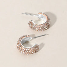 18K Gold Dipped Bling Stone Studded Mini Hoop Earrings