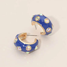Chunky Pearl Embellished Enamel Hoop Earrings