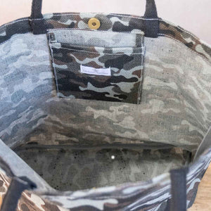 Camo Tote Bag Gray/Black 20x14x6