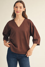 Soft Textured V Neck Solid Top- comes in 2- beautiful colors