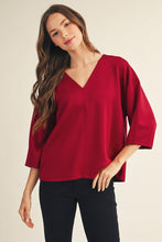 Soft Textured V Neck Solid Top- comes in 2- beautiful colors