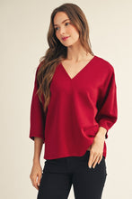 Soft Textured V Neck Solid Top- comes in 2- beautiful colors