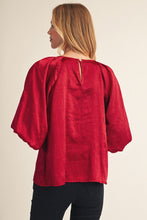 Burgundy Pintuck Accent Metallic Blouse