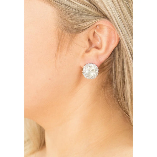 Large Rhinestone Studs, Silver