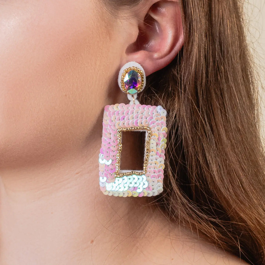 Sequin Rhinestone Earrings