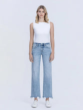 Mid Rise Uneven Raw Hem Slim Wide Jeans -vervet by flying monkey