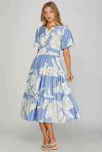 Light blue midi dress- beautiful fit blue floral - beautiful best seller. Reordered several times