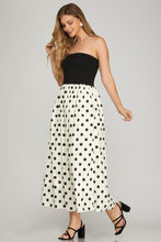 Black strapless polka dot dress