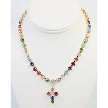 Rhinestone Cross Necklace Multi