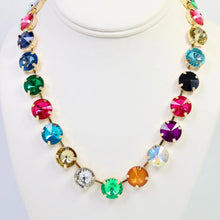 Medium Rhinestone Necklace Dark Multi-beautiful