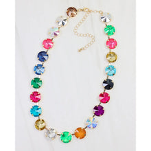 Medium Rhinestone Necklace Dark Multi-beautiful