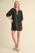 Leopard Print Edge Dress with Pockets