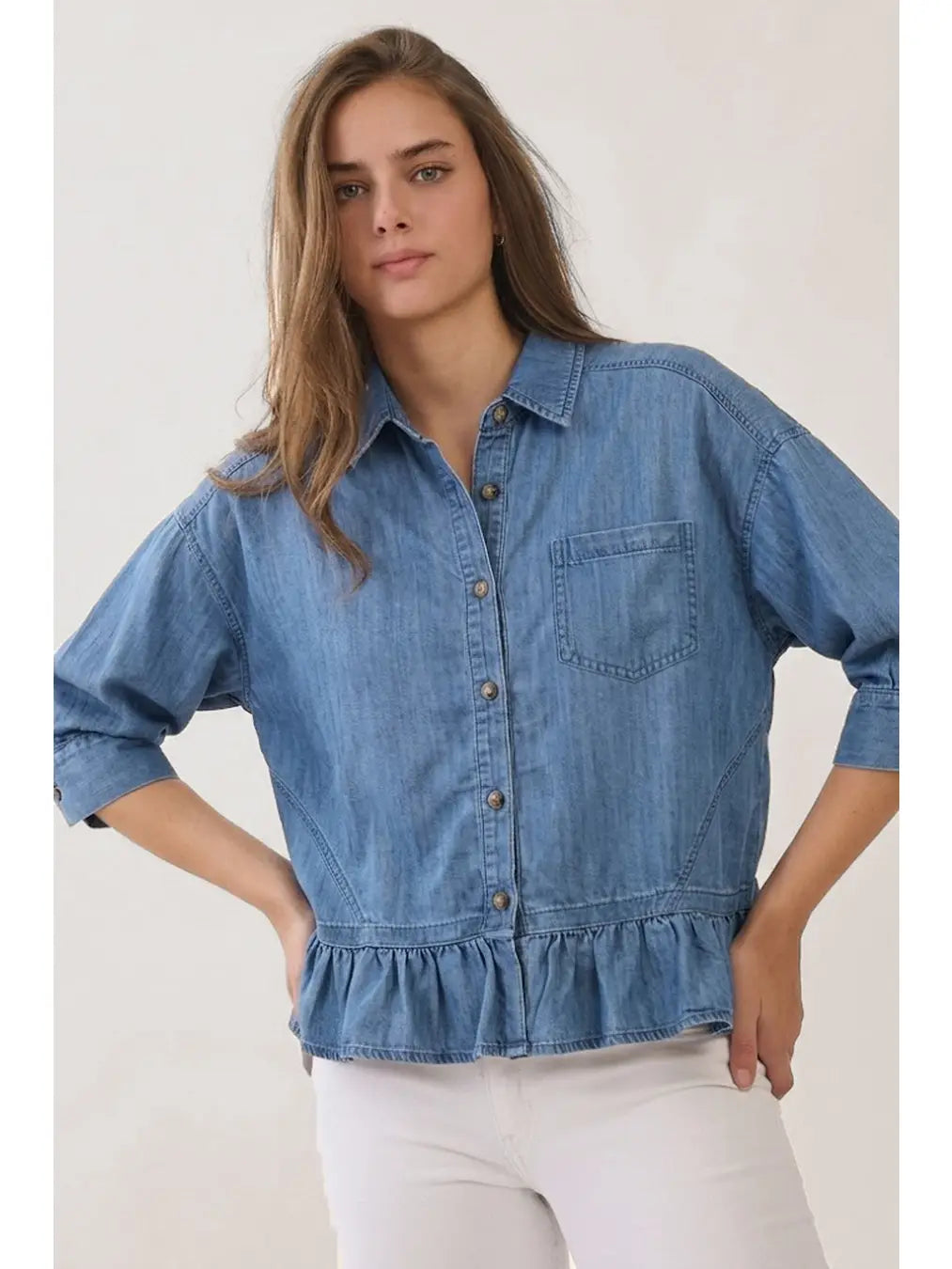 Chambray denim Button Down Shirt