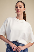 Ivory Crew-neck Elbow-length Sleeves Sweater