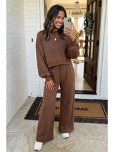 Brown Polka Dot Casual Shift Drawstring Pants Set
