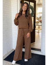 Brown Polka Dot Casual Shift Drawstring Pants Set