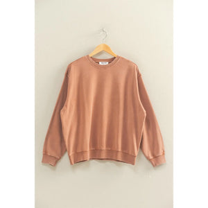 Light brown Oversized Mineral Washed Sweatshirt