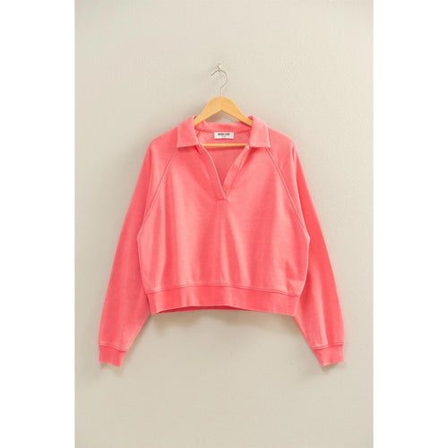 Pink Raglan Sleeve Sweatshirt