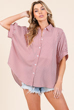 Red Striped Button Down Shirt