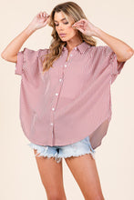 Red Striped Button Down Shirt