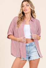 Red Striped Button Down Shirt
