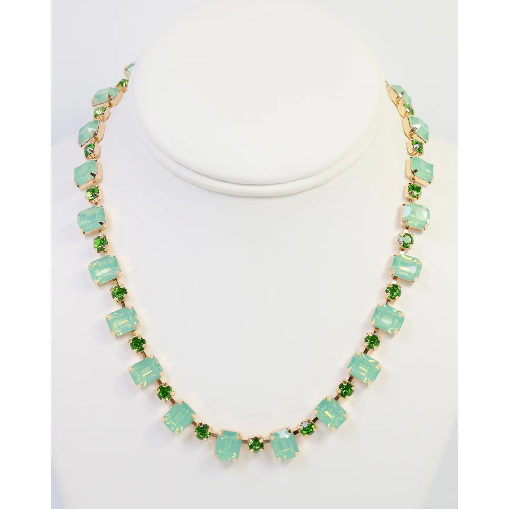 Rhinestone Necklace Mint Opal
