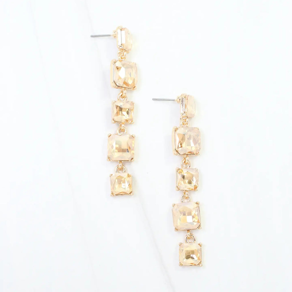 Crystal Drop Earring Champagne